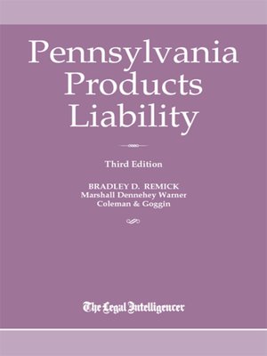 cover image of Pennsylvania Products Liability